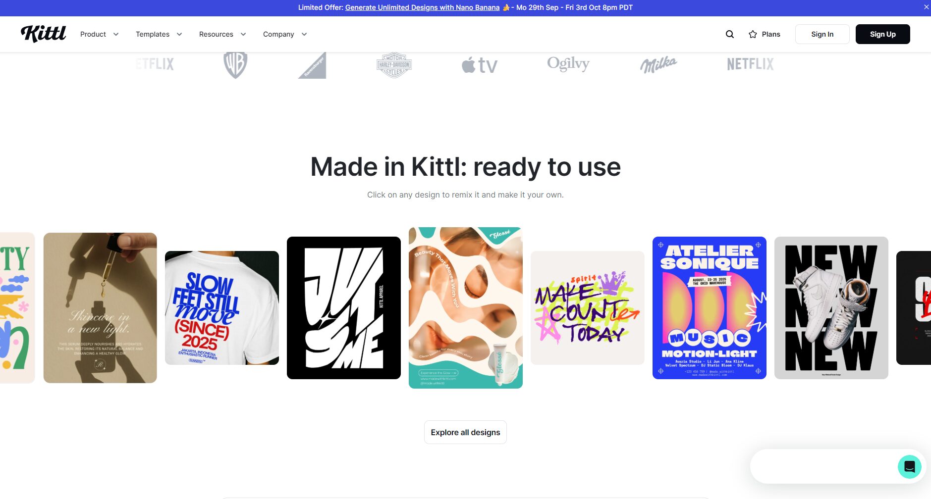 Kittl官网首页截图