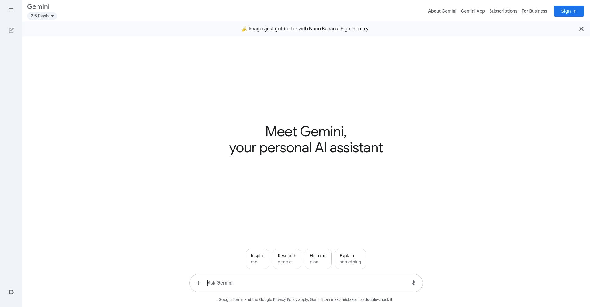 Gemini Pro官网界面
