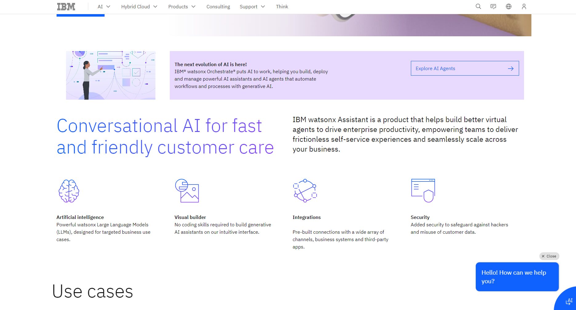 IBM Watson Assistant官网功能介绍