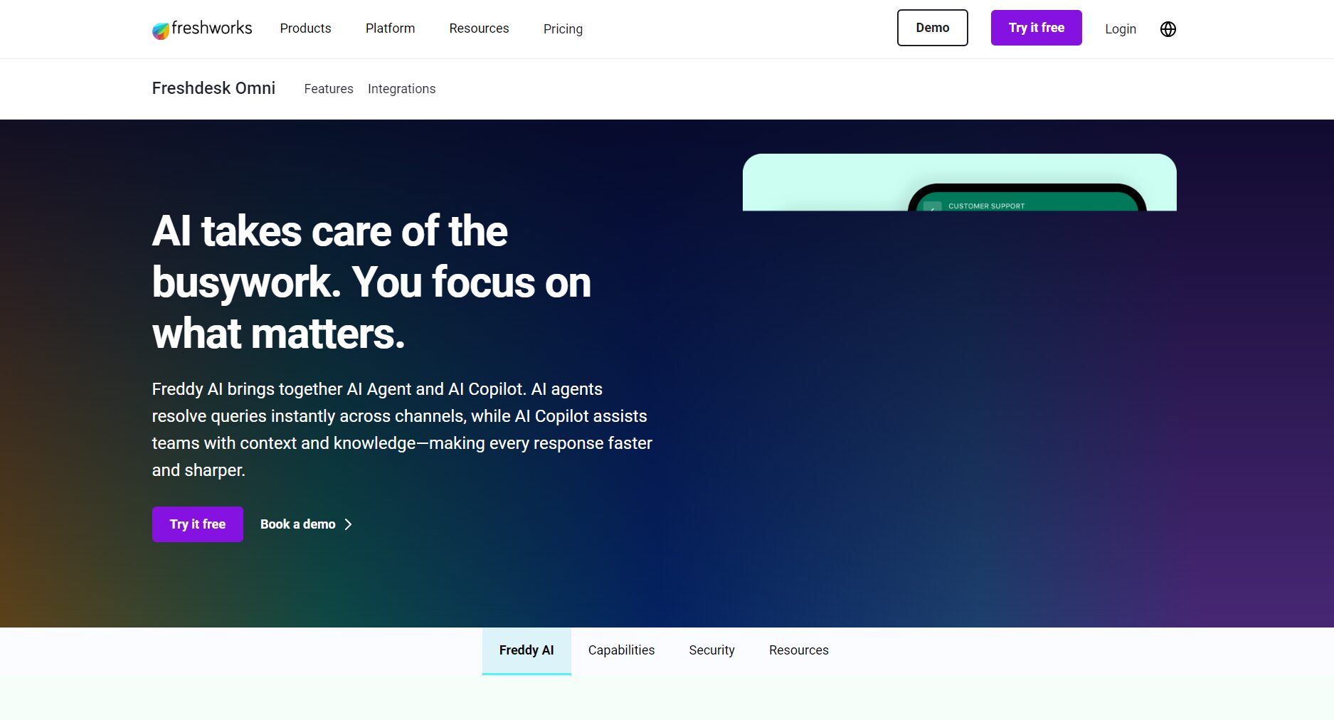 Freshdesk Chatbot页面