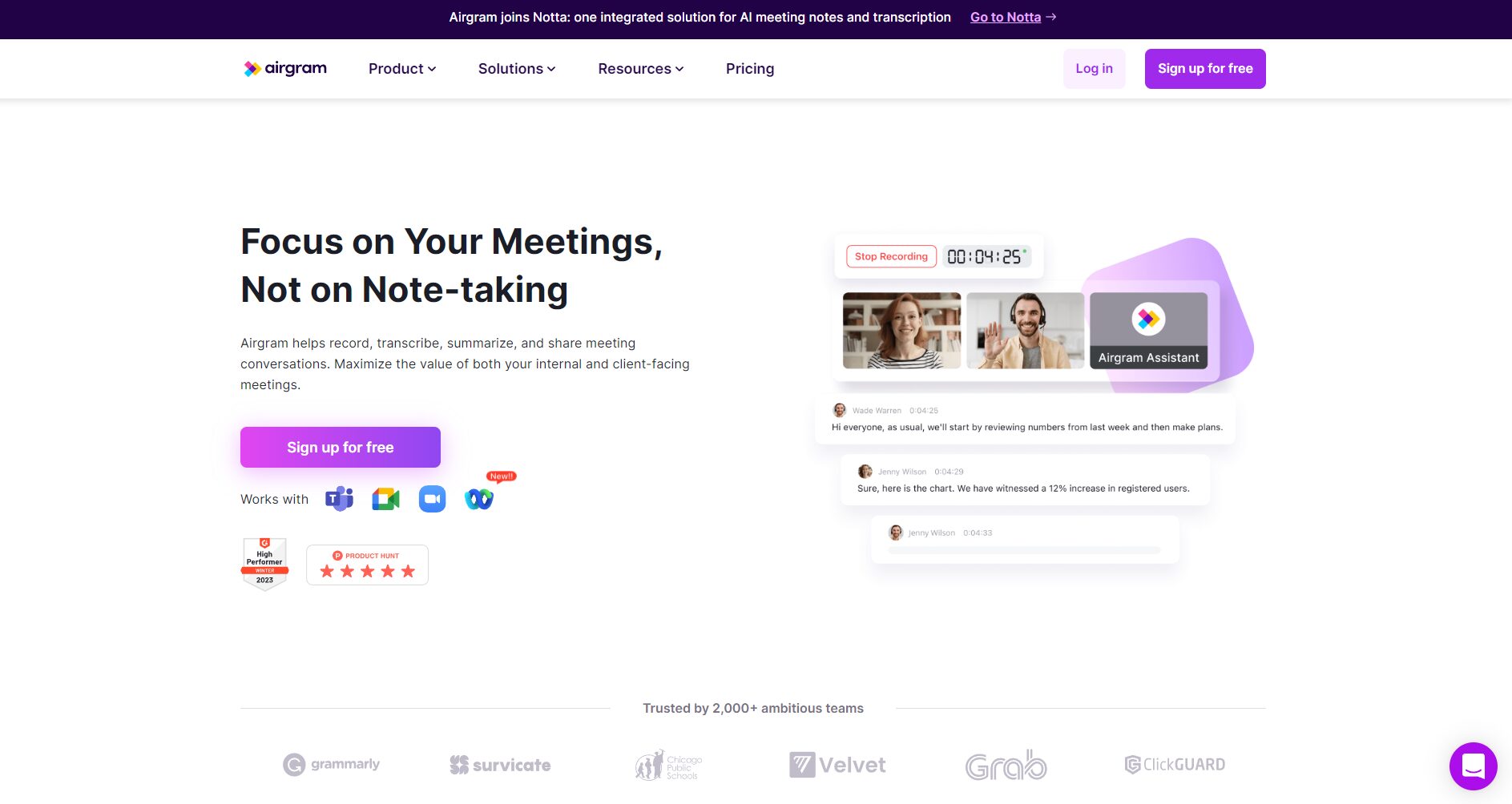 Airgram官方网站截图