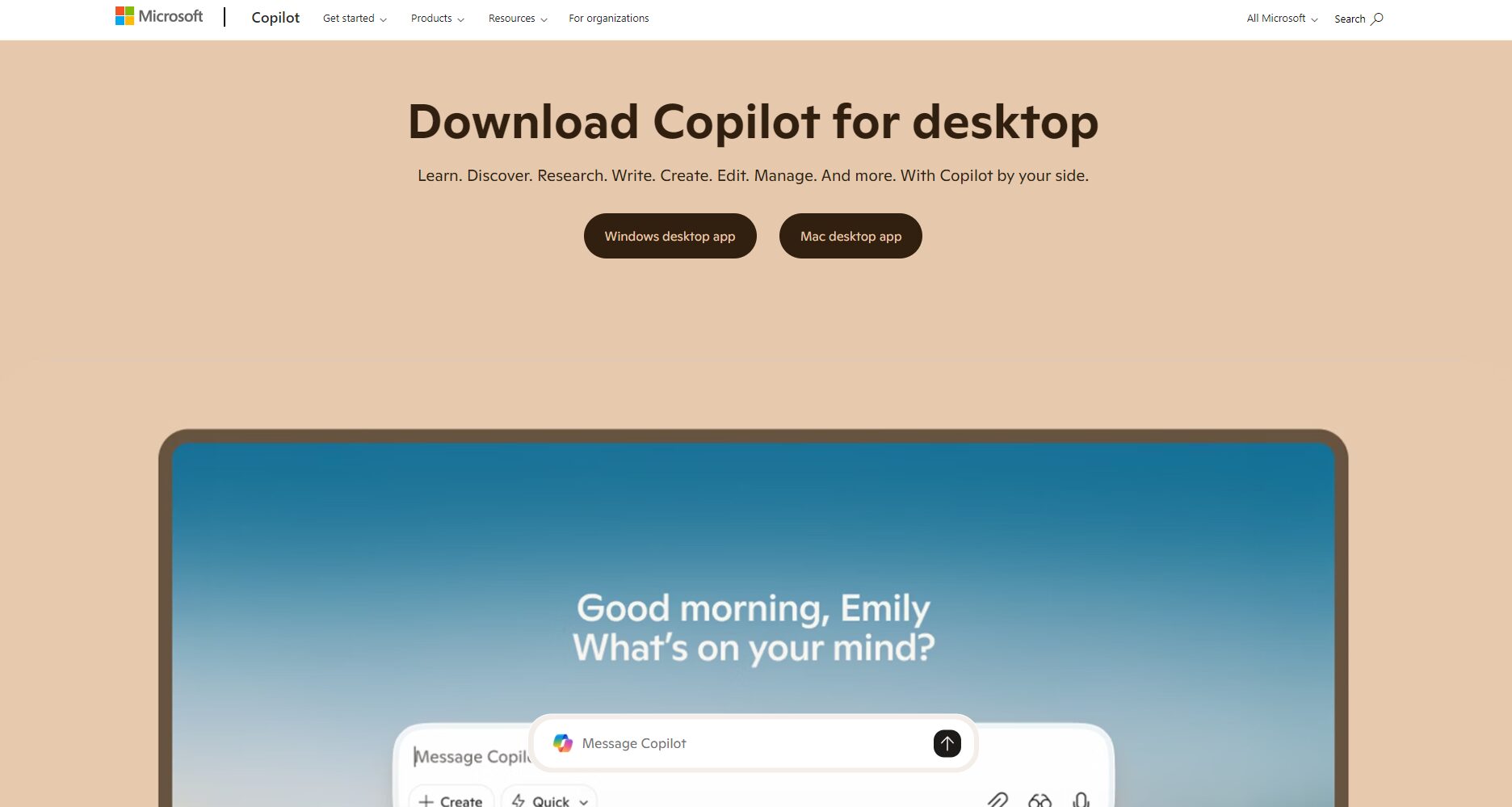 Microsoft Copilot官网截图