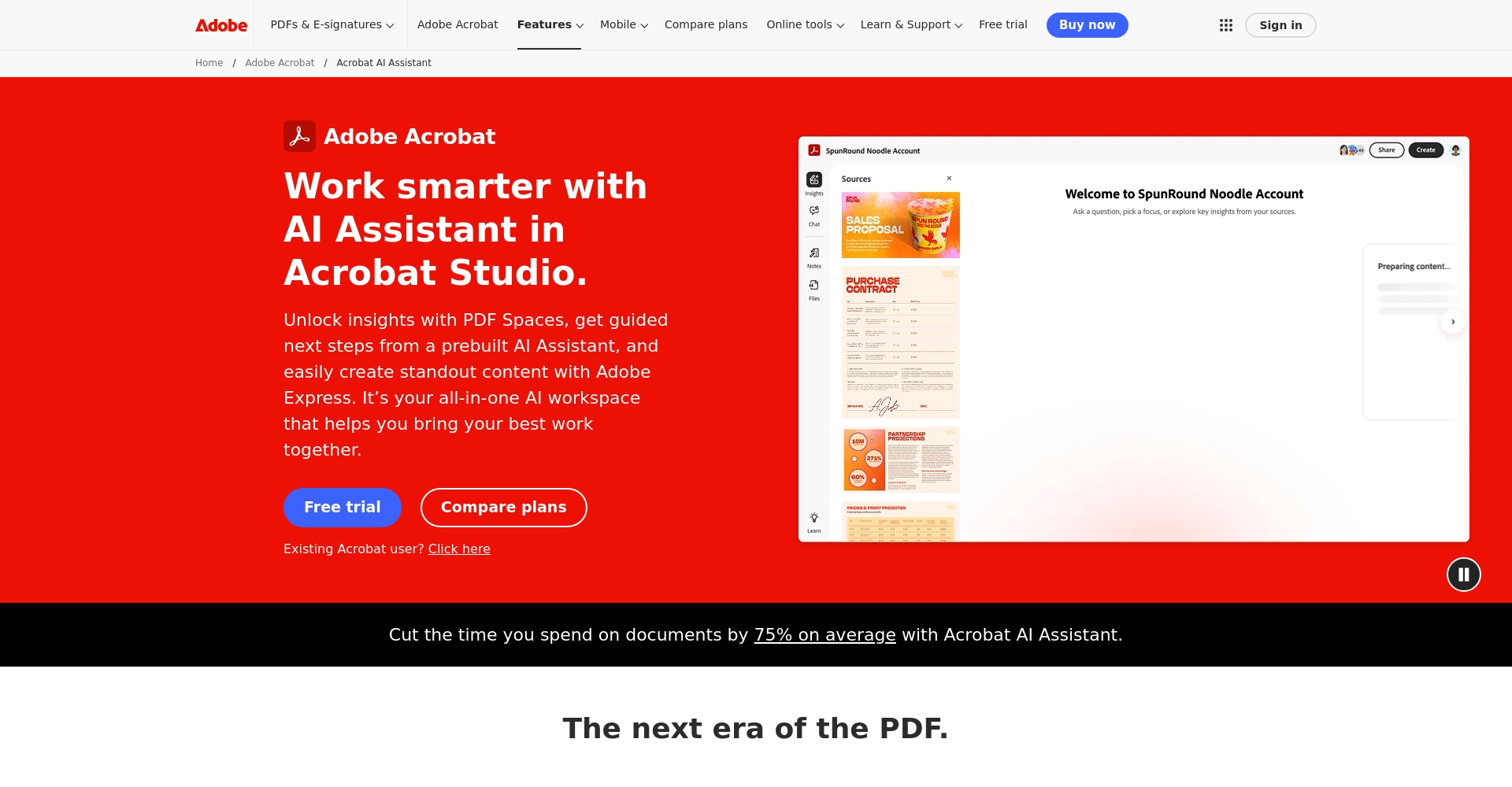 Acrobat AI Assistant官网页截图