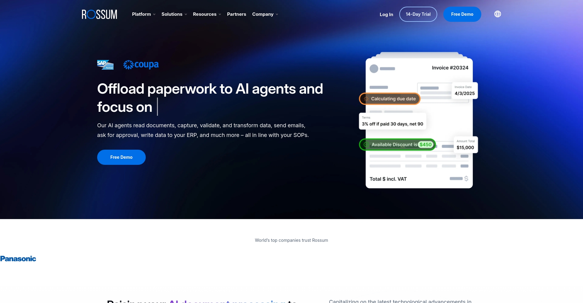 ROSSUM.AI官网首页截图