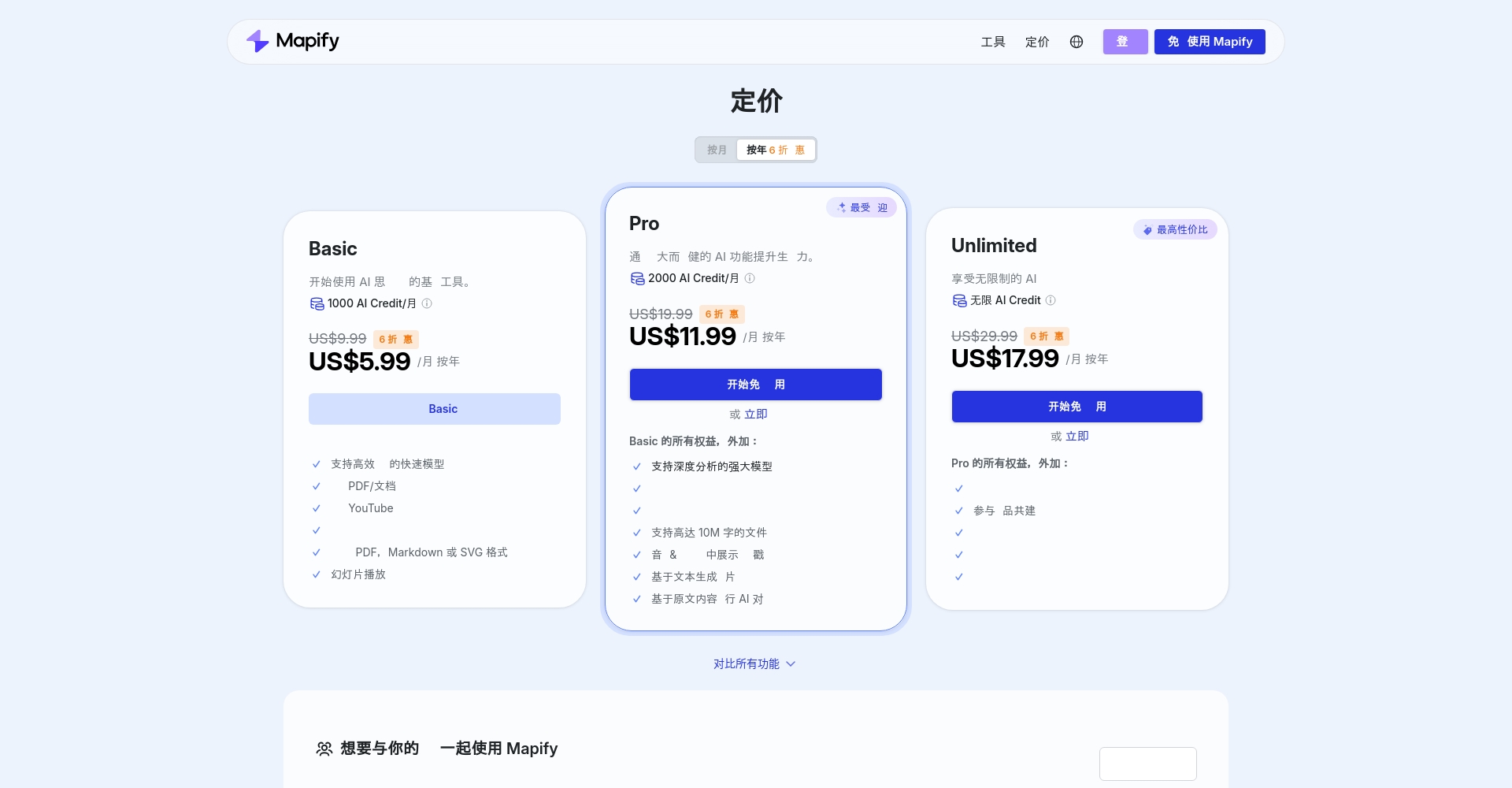 Mapify价格方案