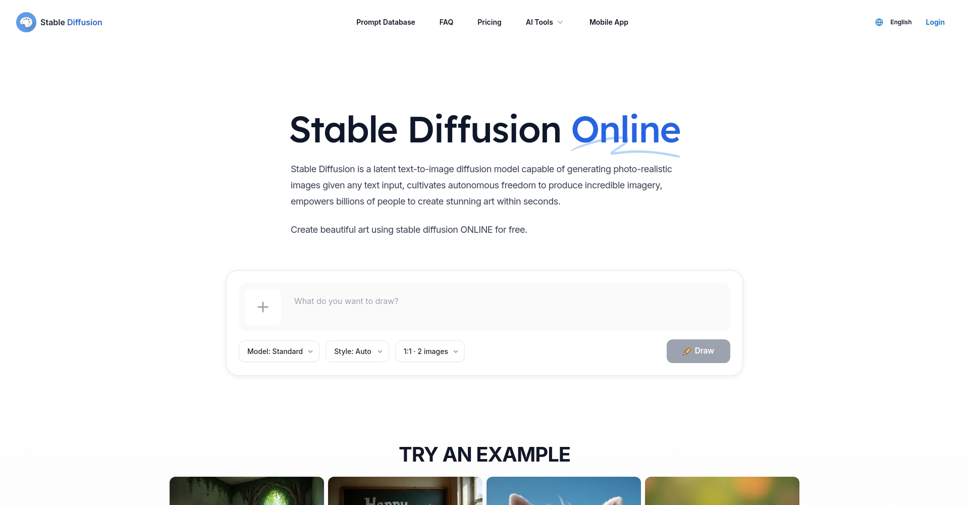 Stable Diffusion官网页面截圖