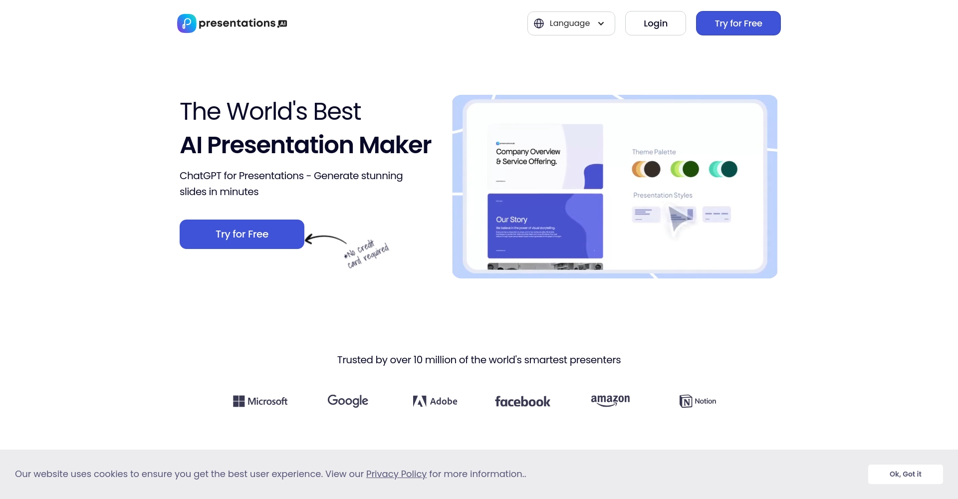 Presentations.AI官网界面