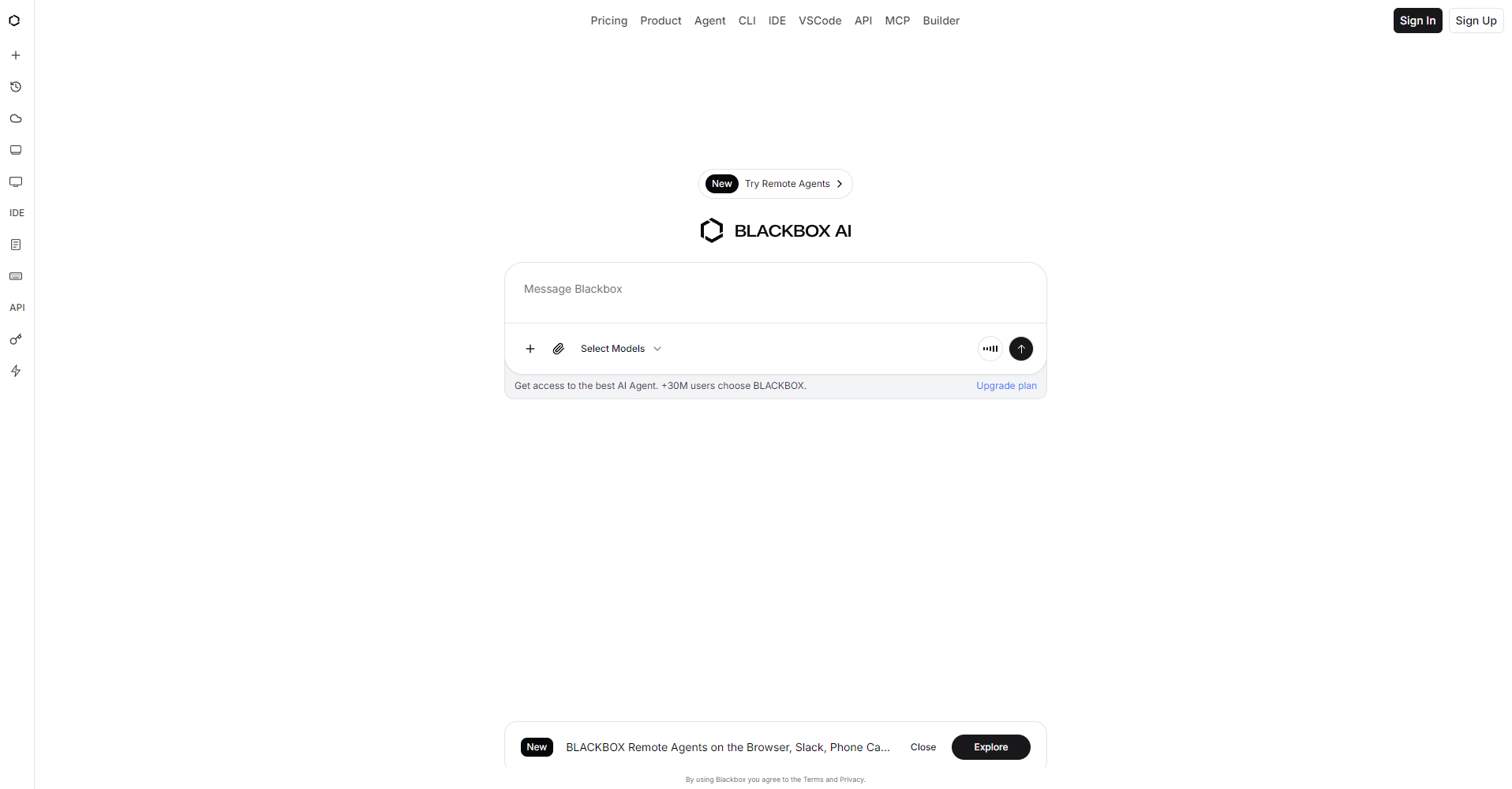 Blackbox AI官网首页截图