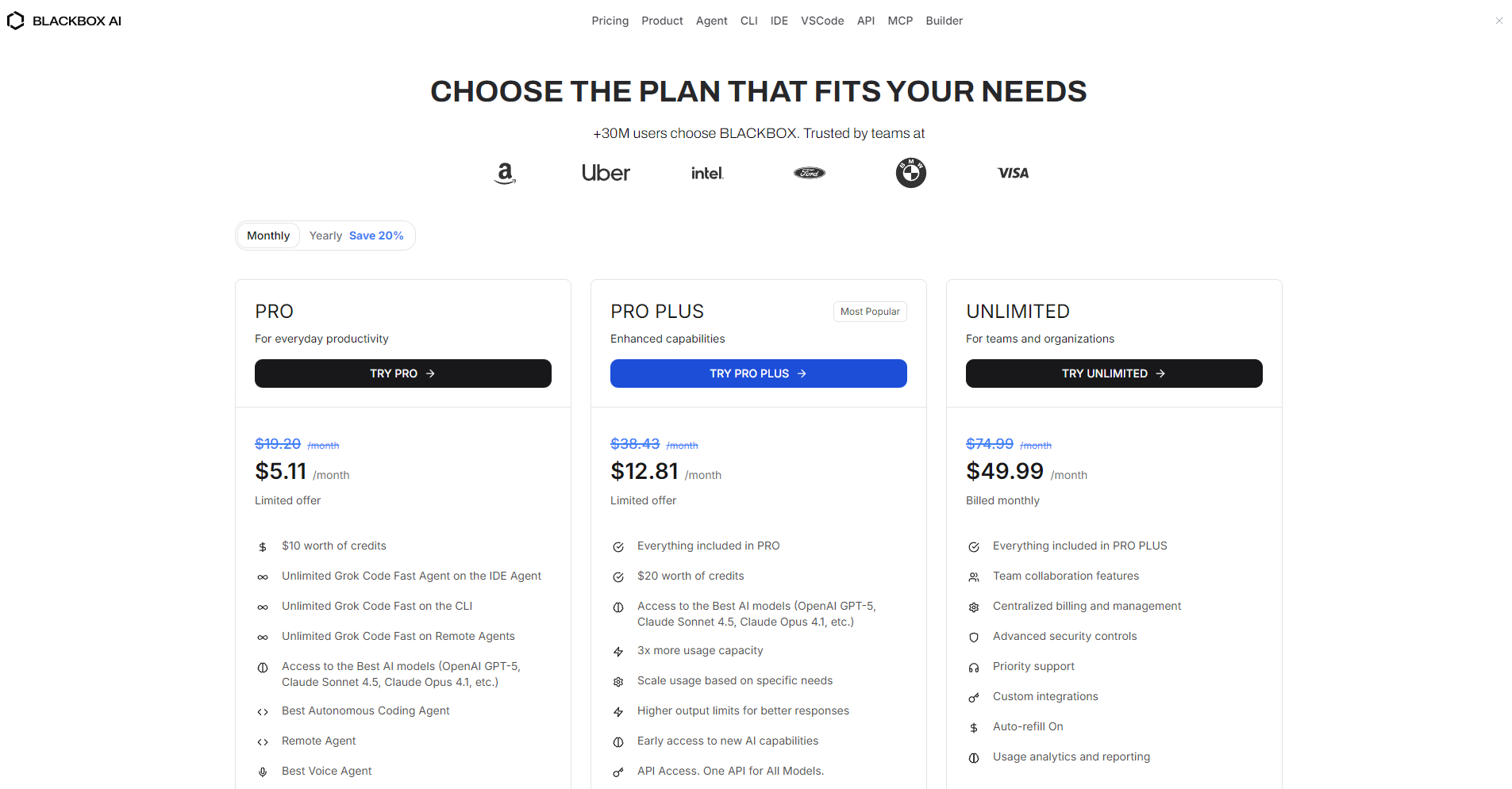 官网付费价格页