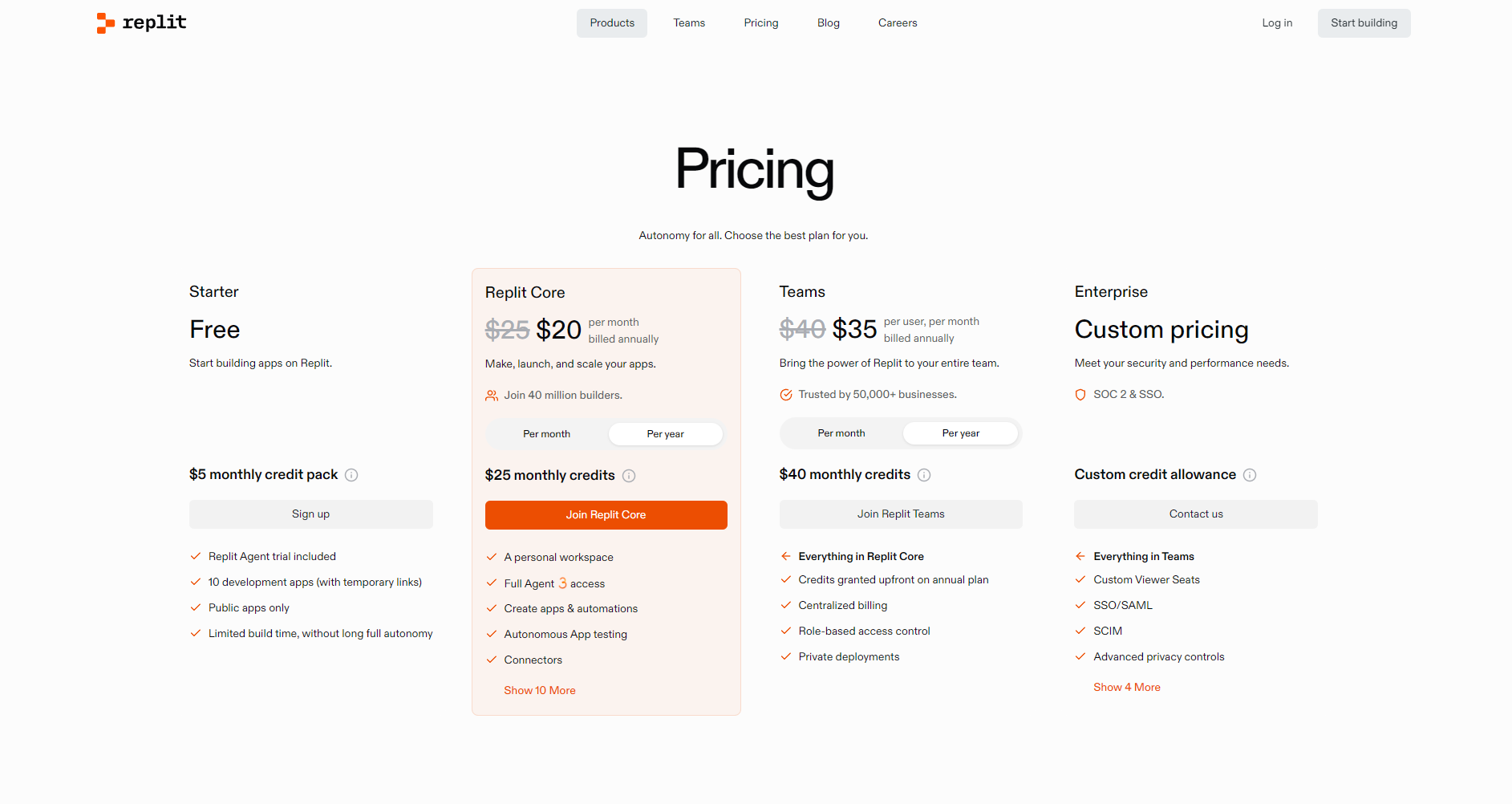 官方付费方案页