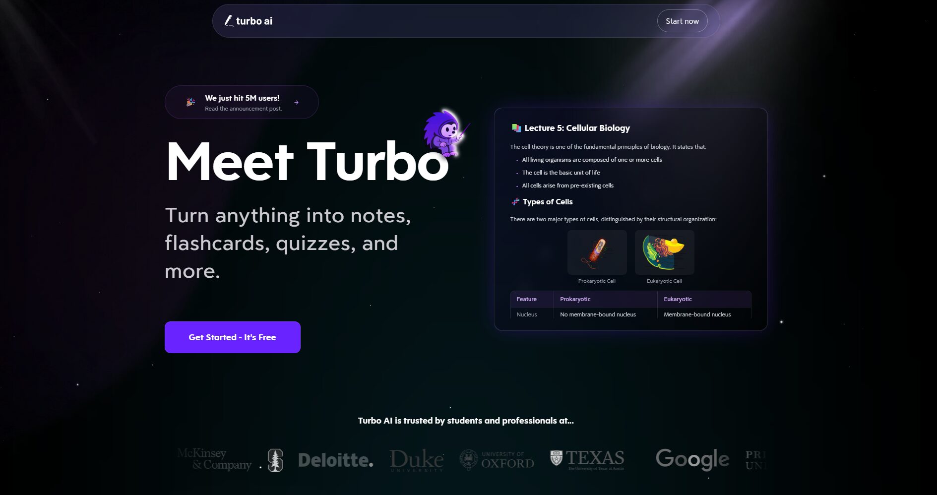 TurboLearn AI官网首页