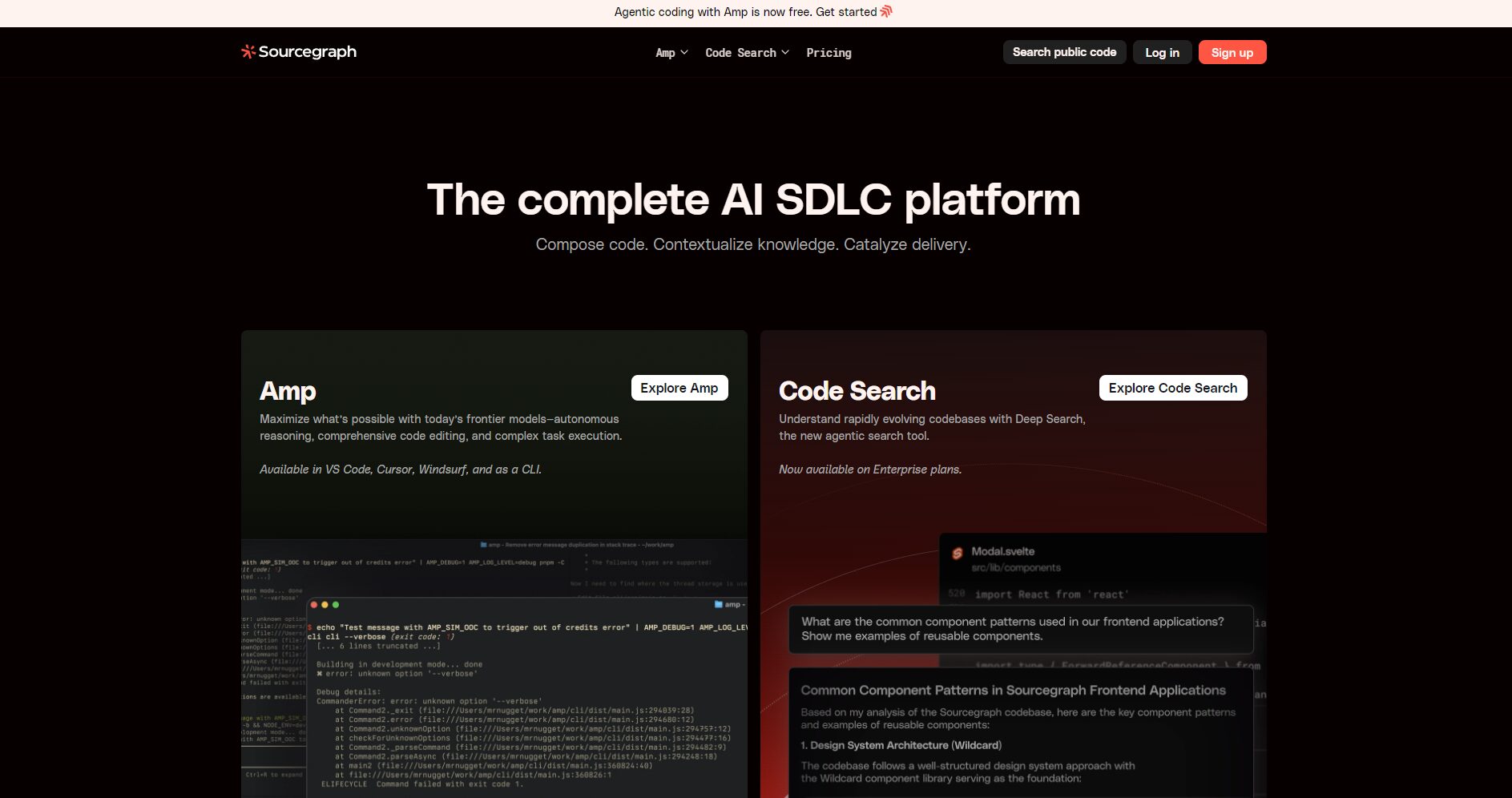 Sourcegraph官网首页