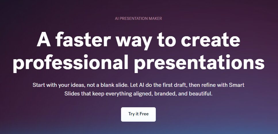 Beautiful.ai：使用ai智能化PPT设计流程的全能工作效率提升助手