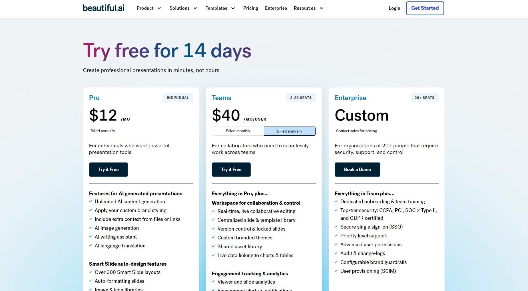 Beautiful.ai：使用ai智能化PPT设计流程的全能工作效率提升助手