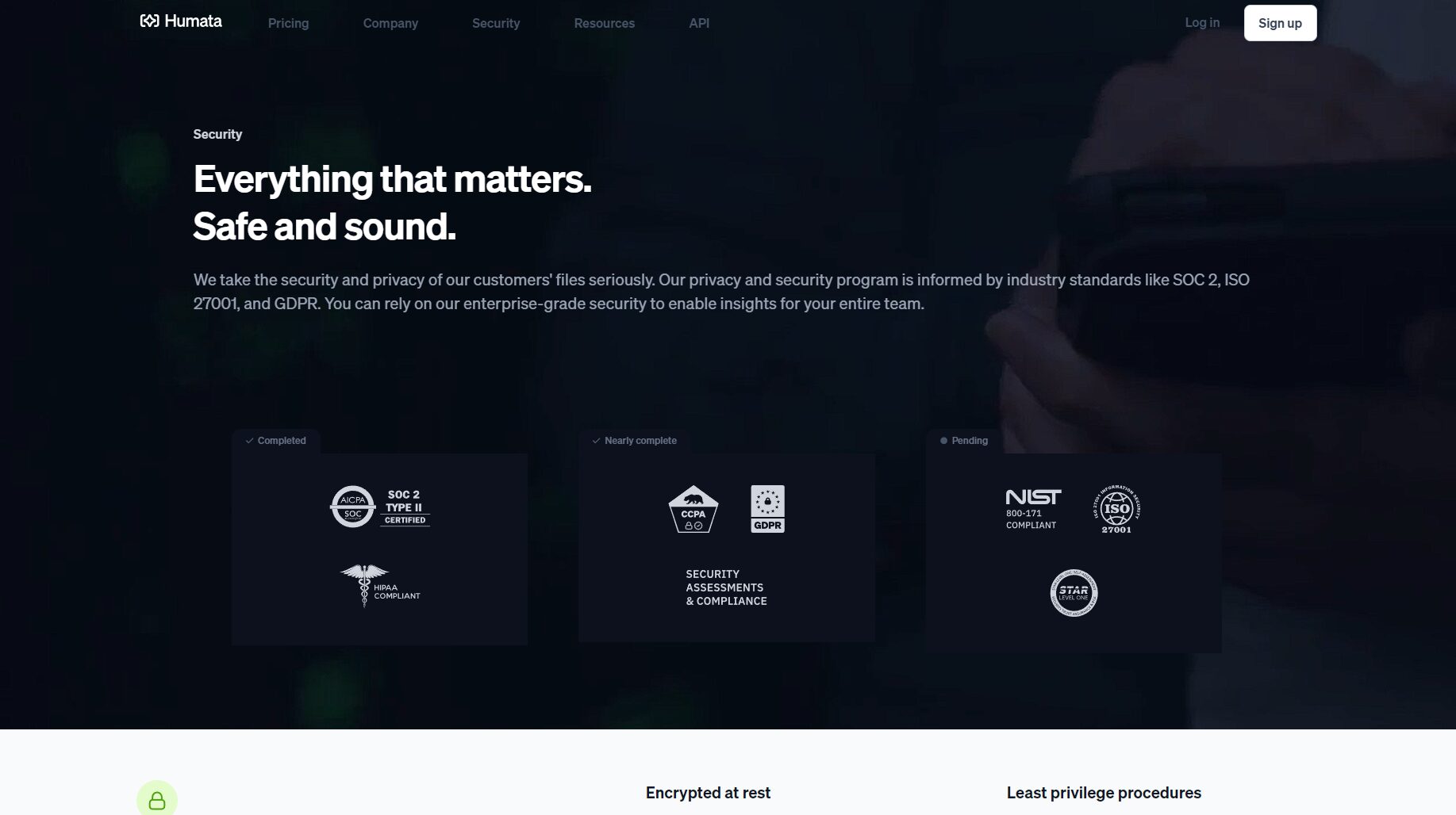 企业定制与安全服务页面