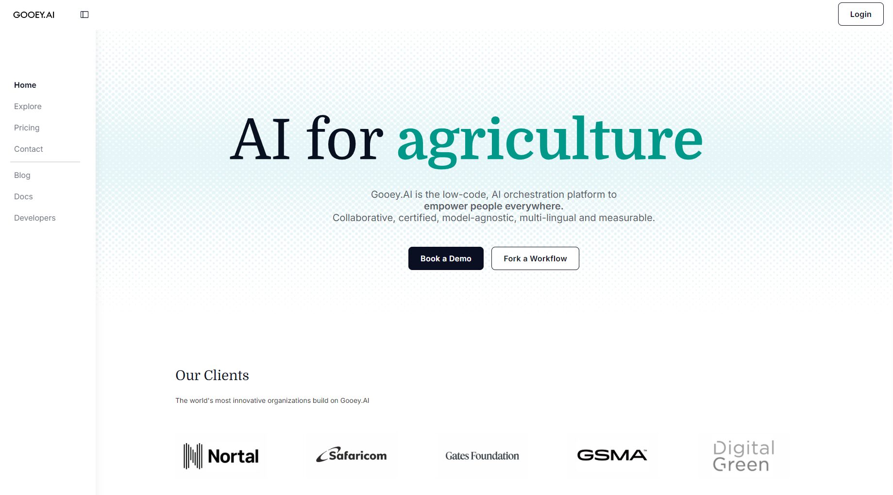 Gooey.AI官网首页截图