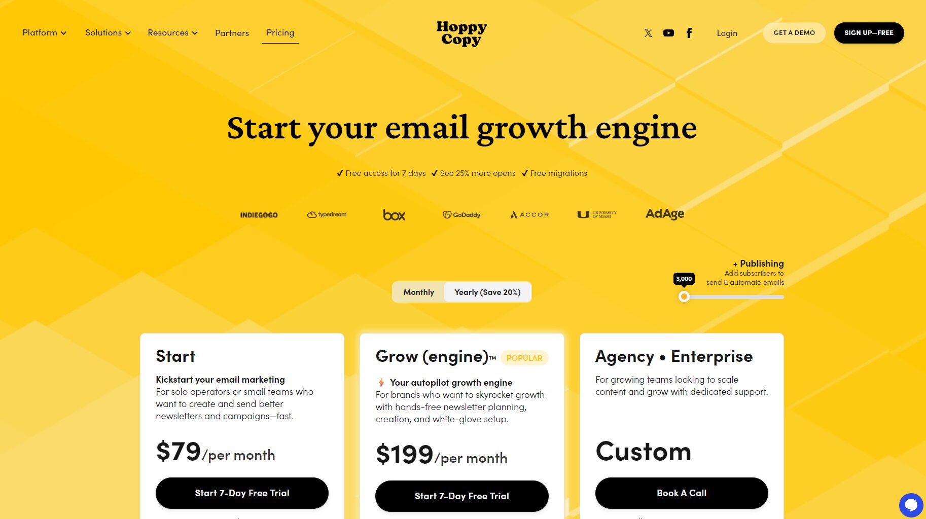 Official pricing plan page