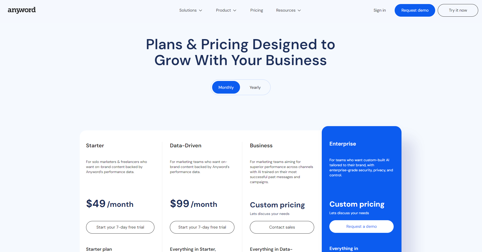 官方付费方案页