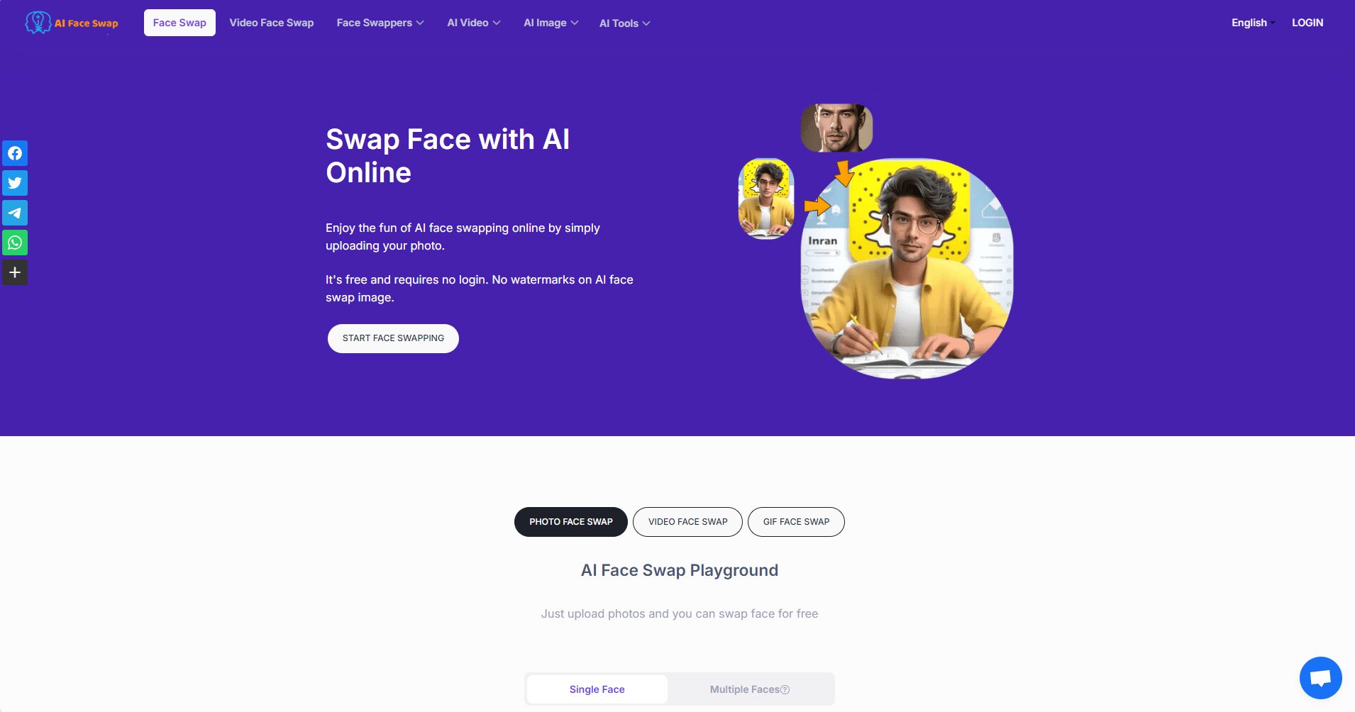 AIFaceSwap.io官网首页
