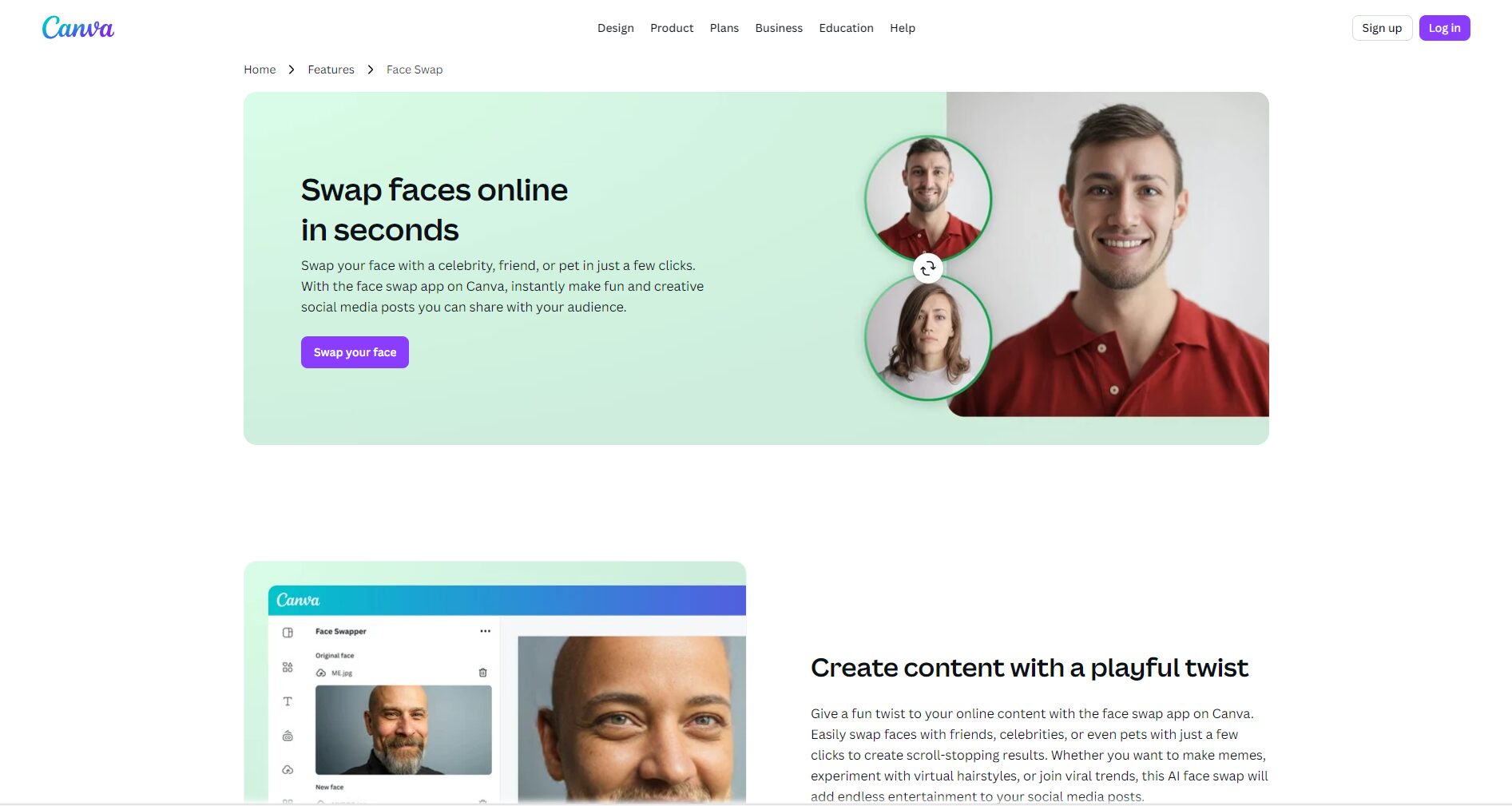 Canva Face Swap官网