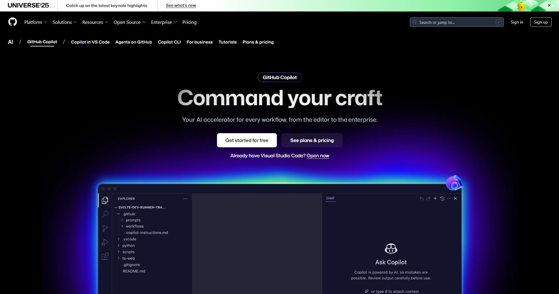 GitHub Copilot首页