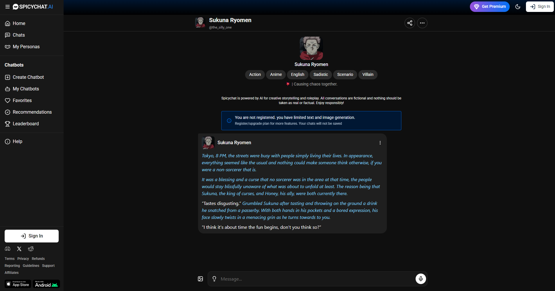 角色扮演聊天界面