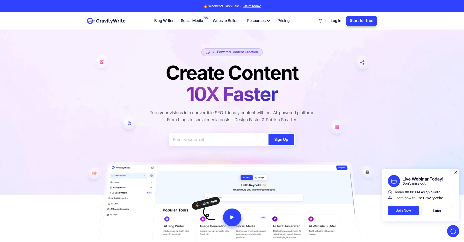 gravitywrite官网首页截图