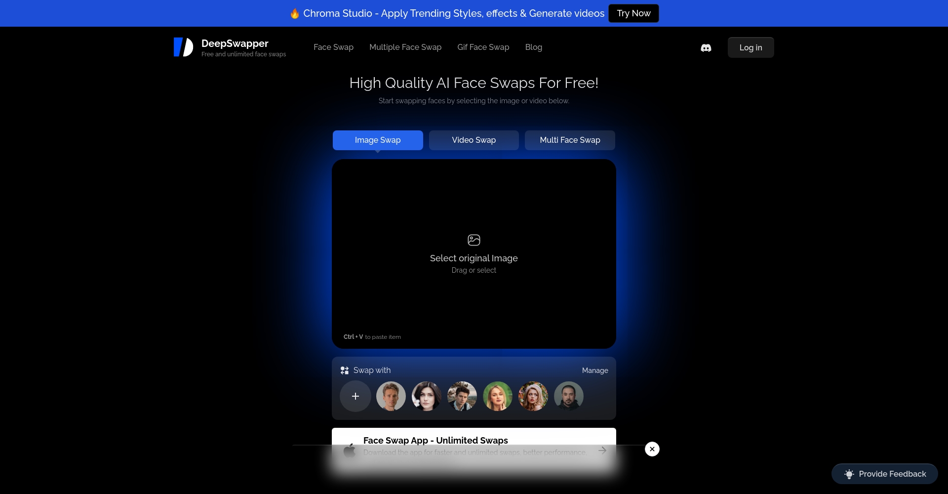 DeepSwapper网页操作界面