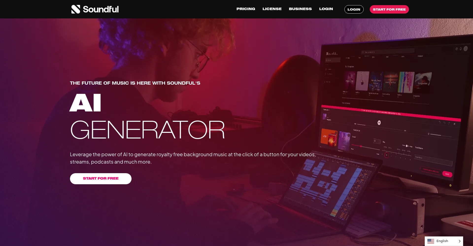 Soundful官网首页截图