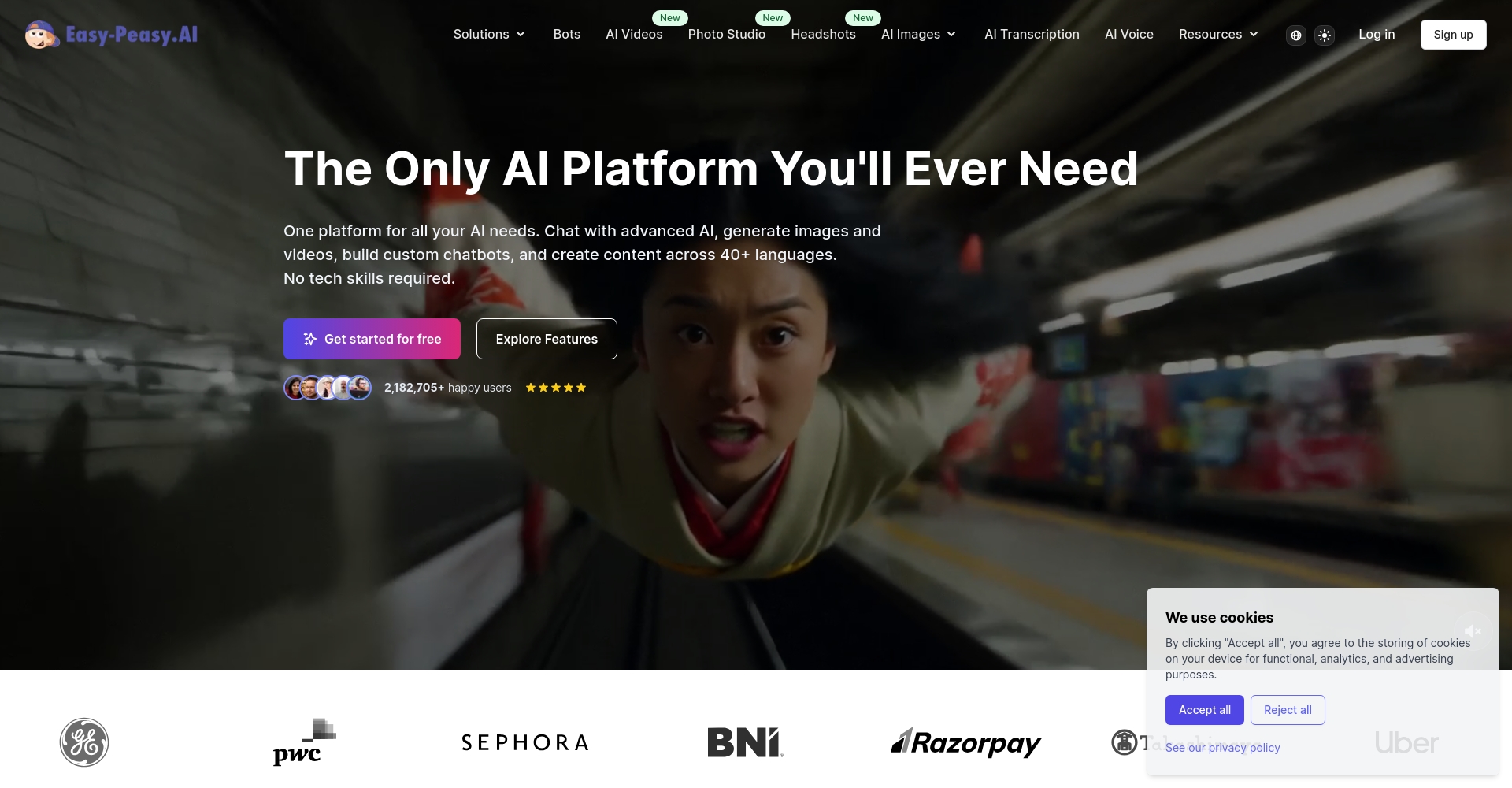 Easy-Peasy.AI官网首页截图