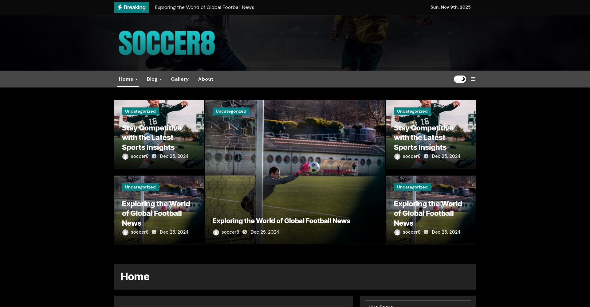 SOCCER8官网首页截图