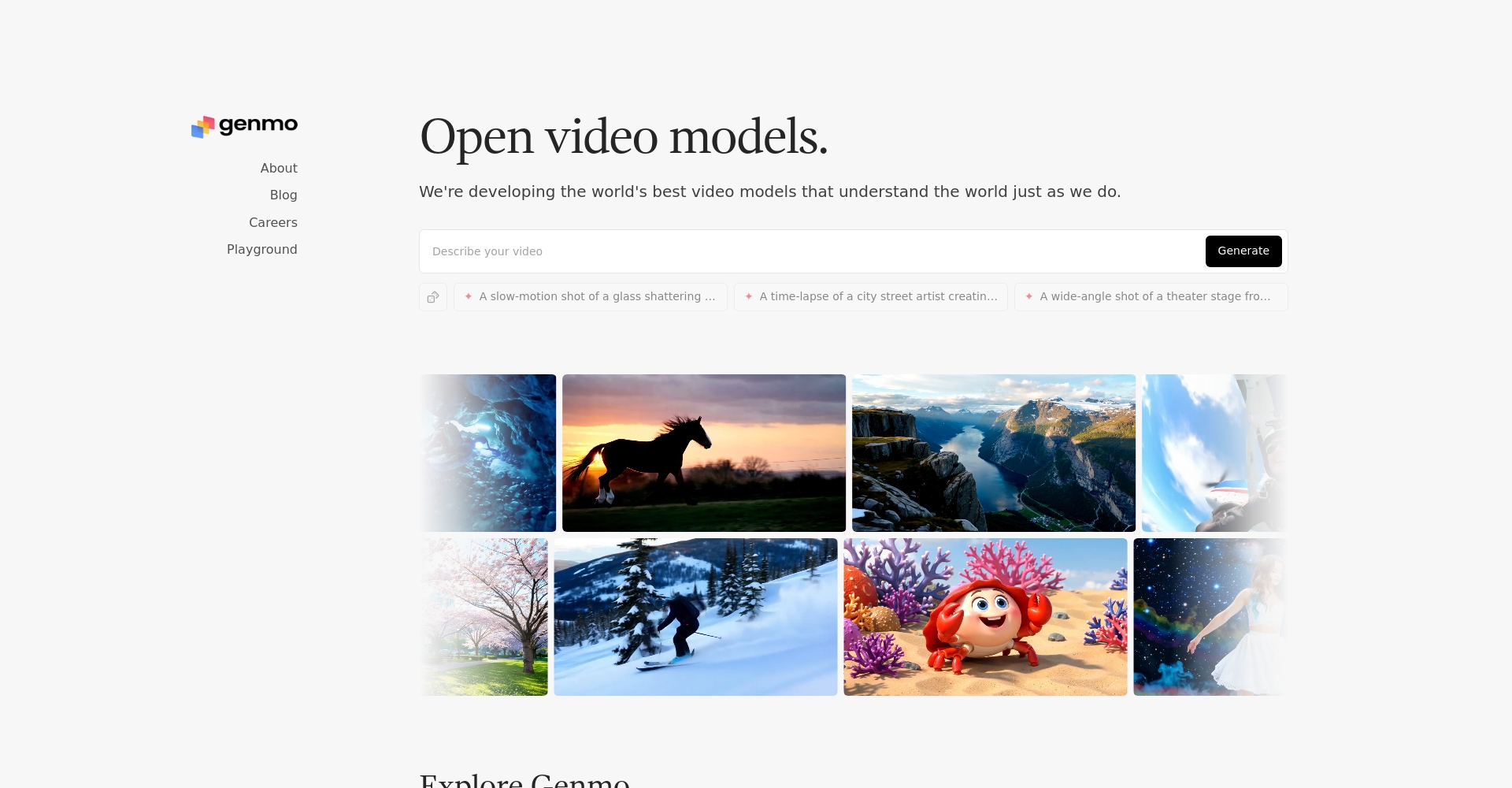 Genmo AI官网截图