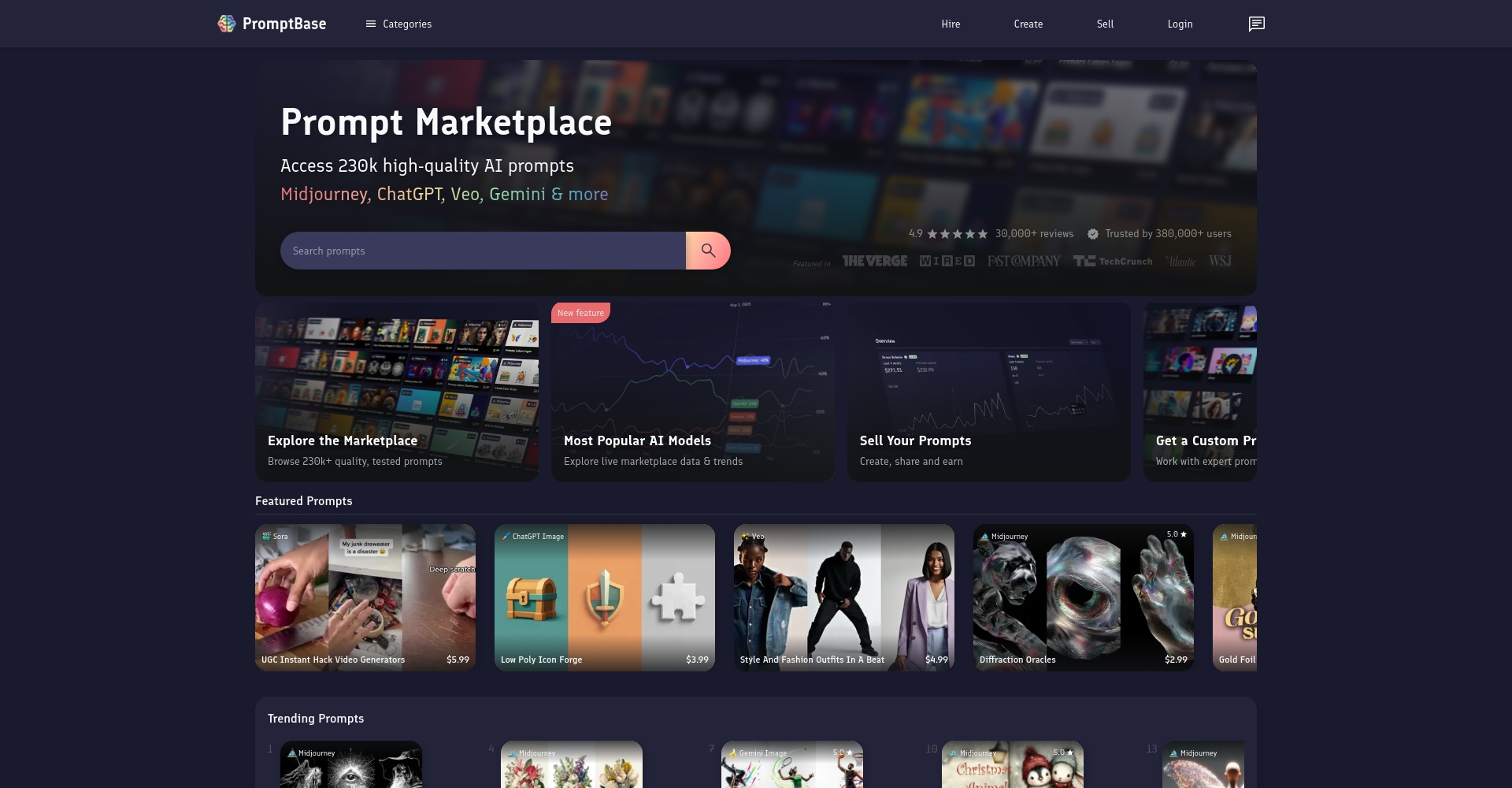 PromptBase官网截图