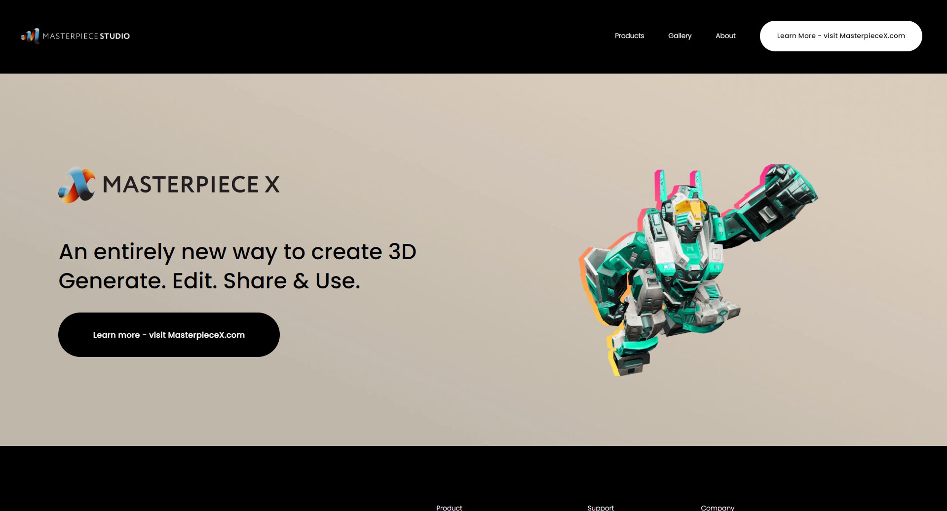 Masterpiece Studio官网首页截图