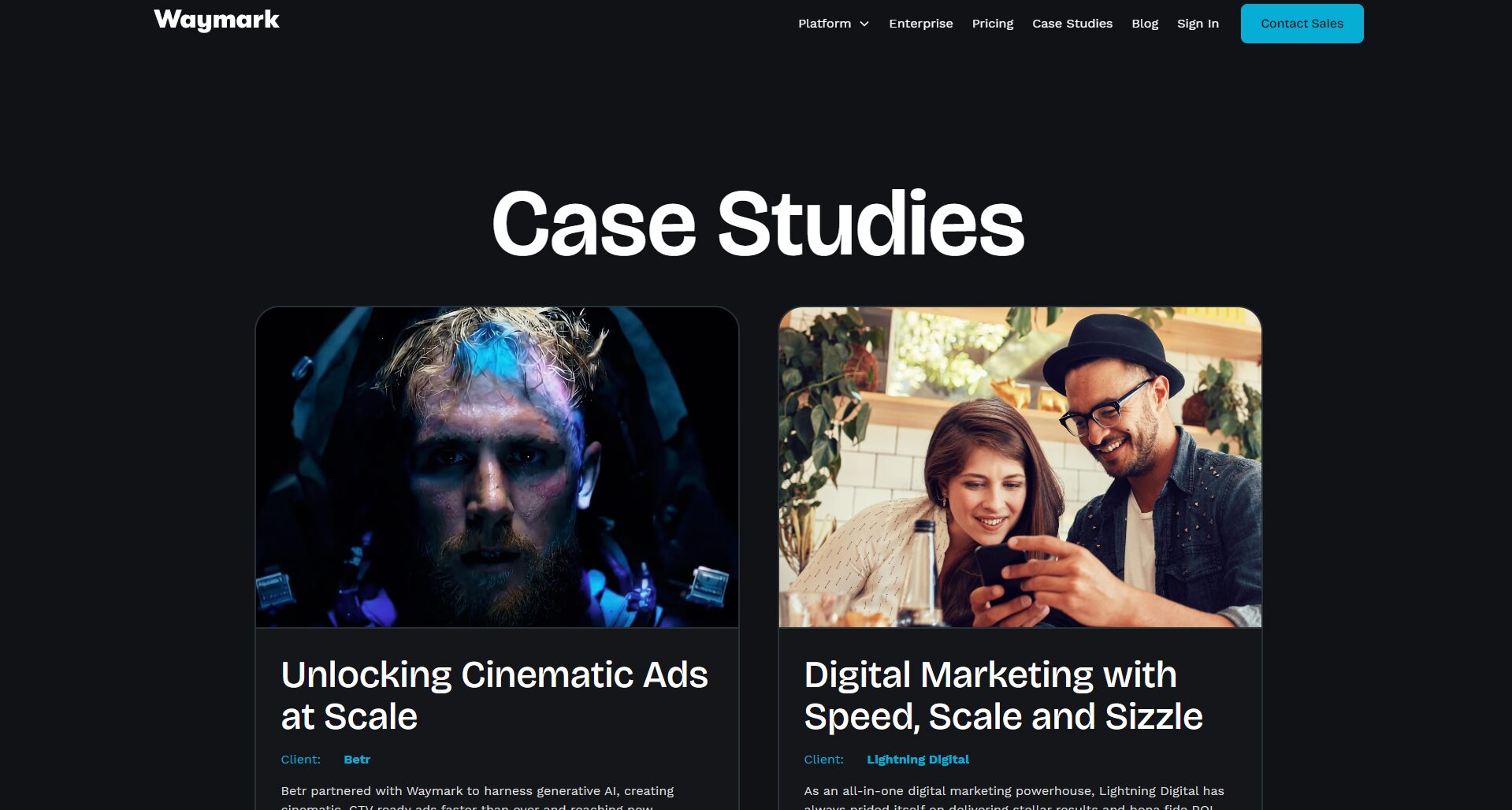 Waymark广告案例页