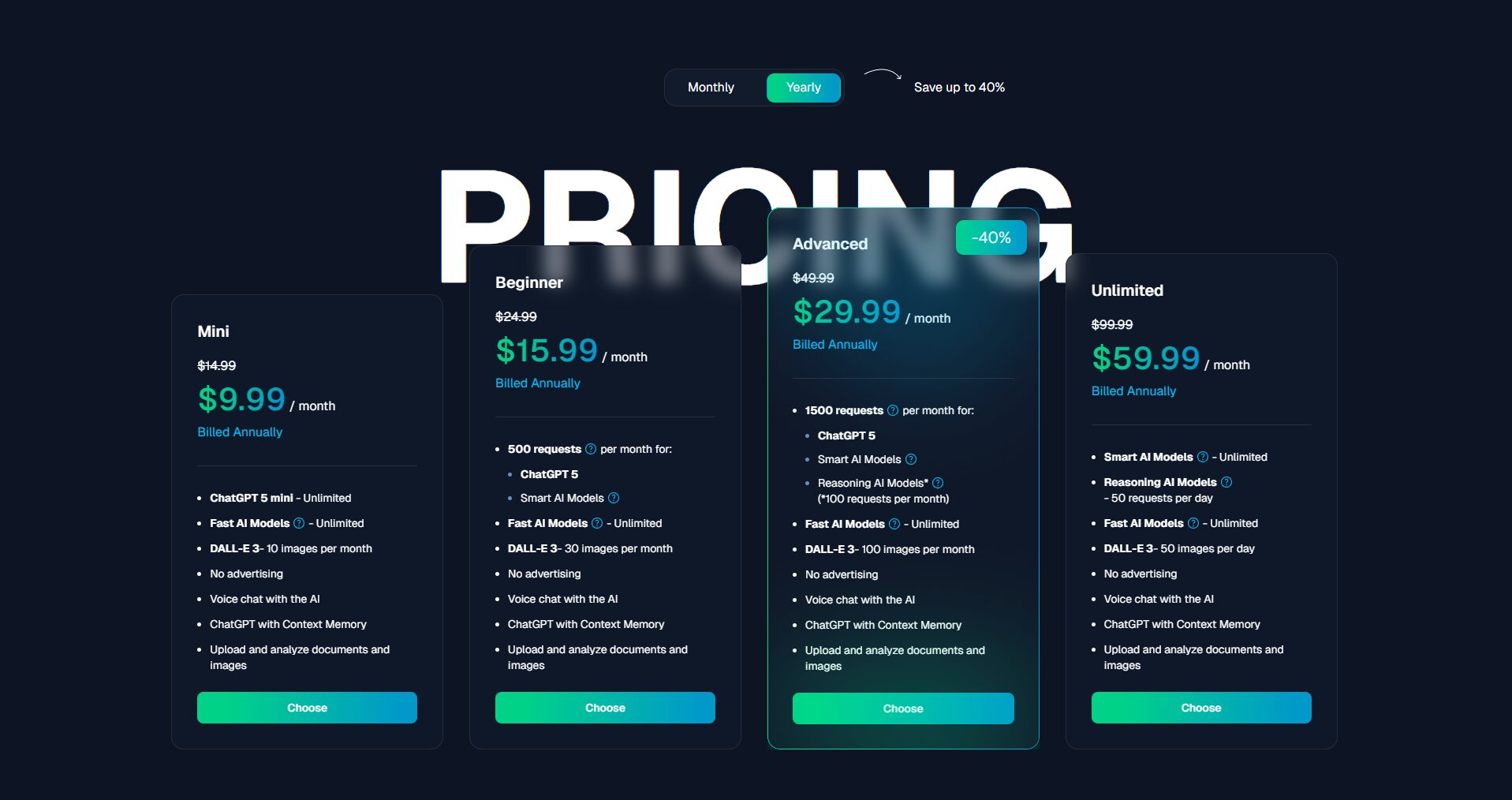 talkai付费方案页