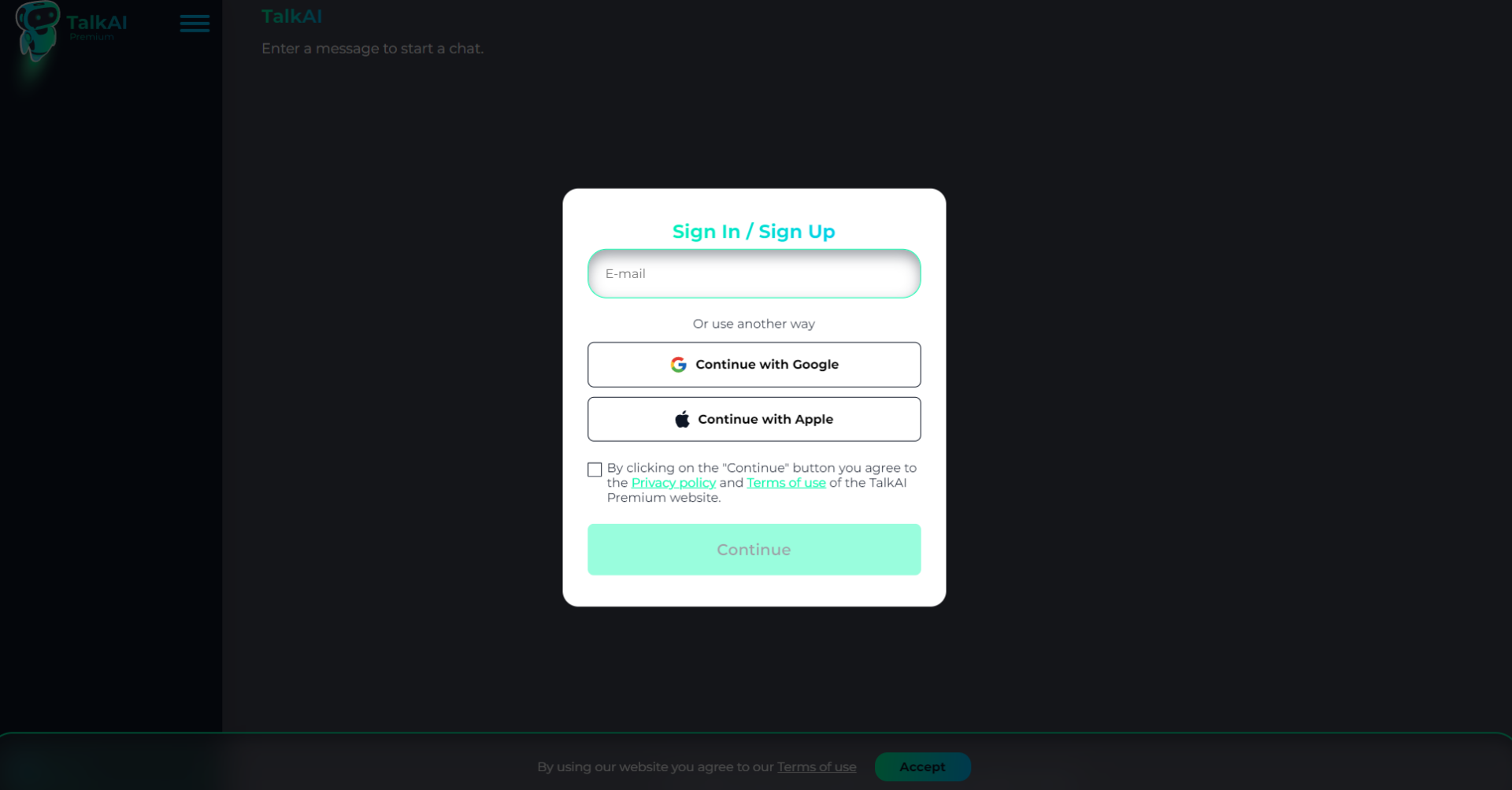 talkai注册登录页