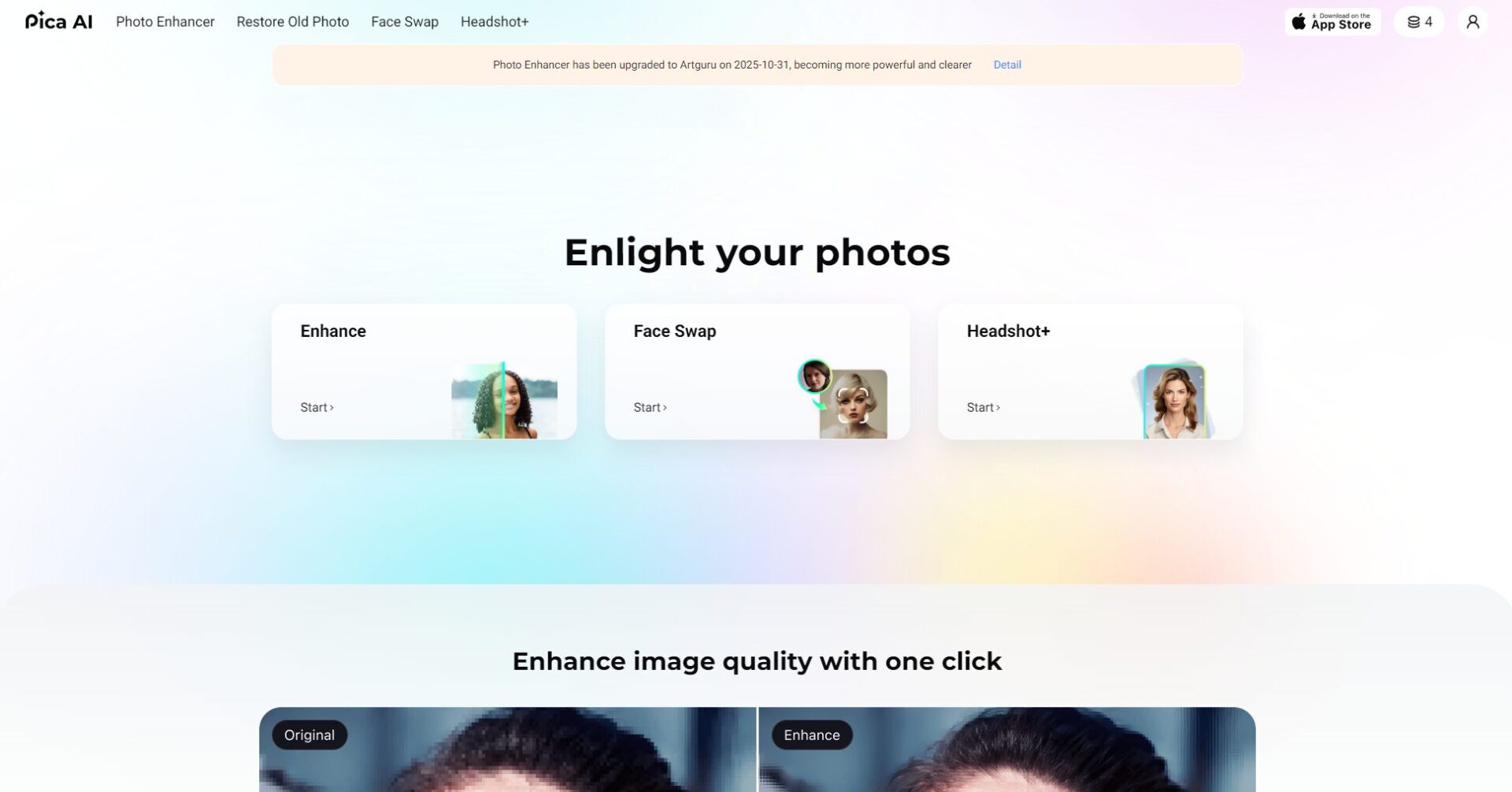 Pica AI 首页界面