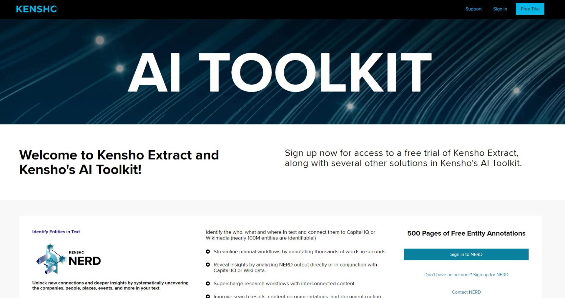 Kensho官网首页截图