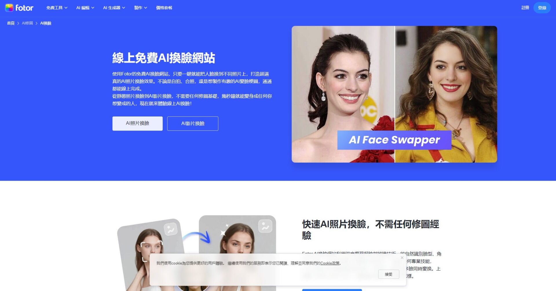 Fotor AI换脸美式模板