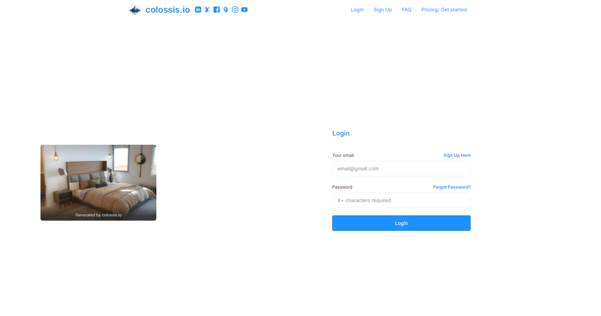 Colossis.io注册登录页