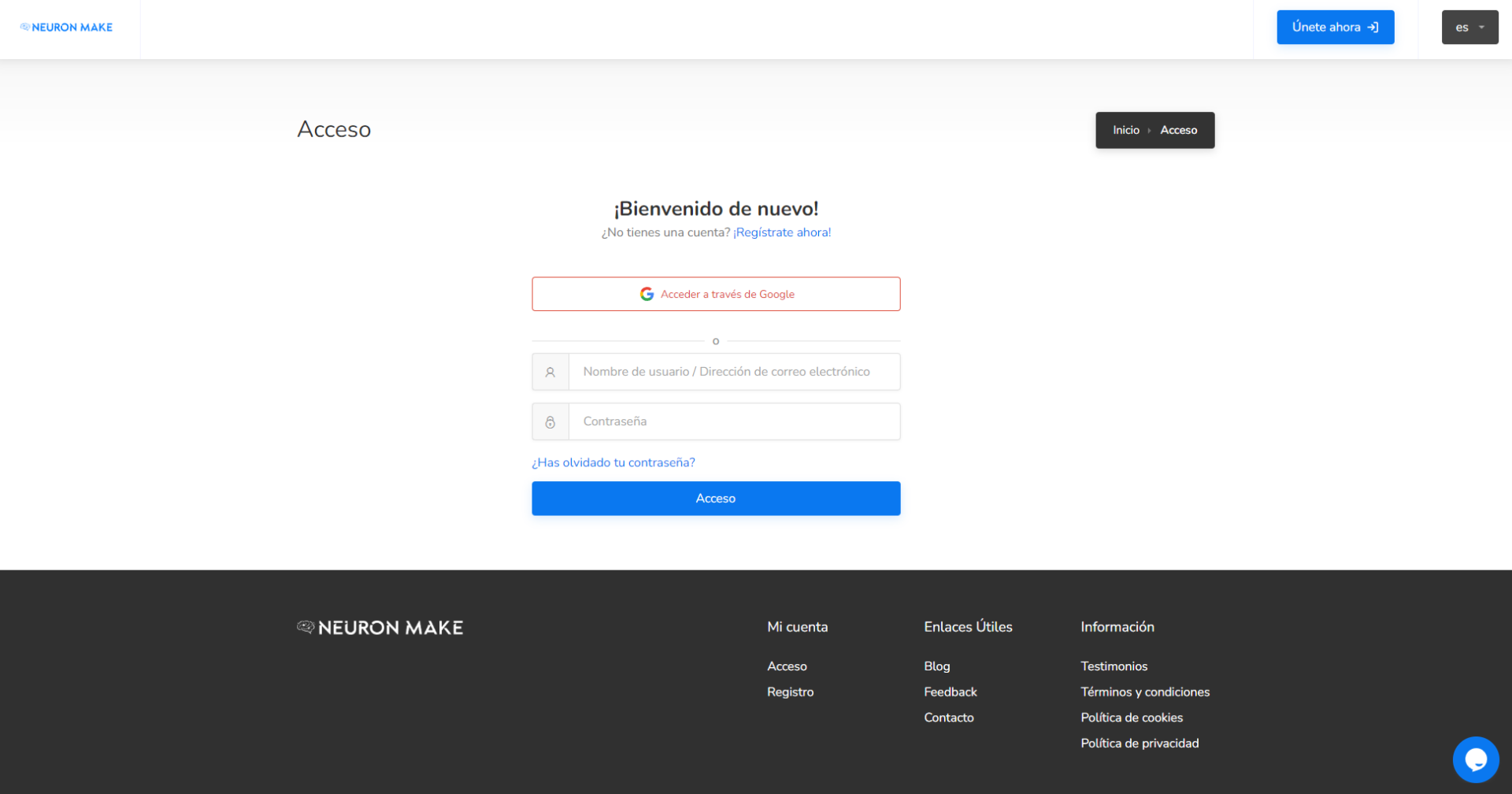 Neuron Make注册登录页