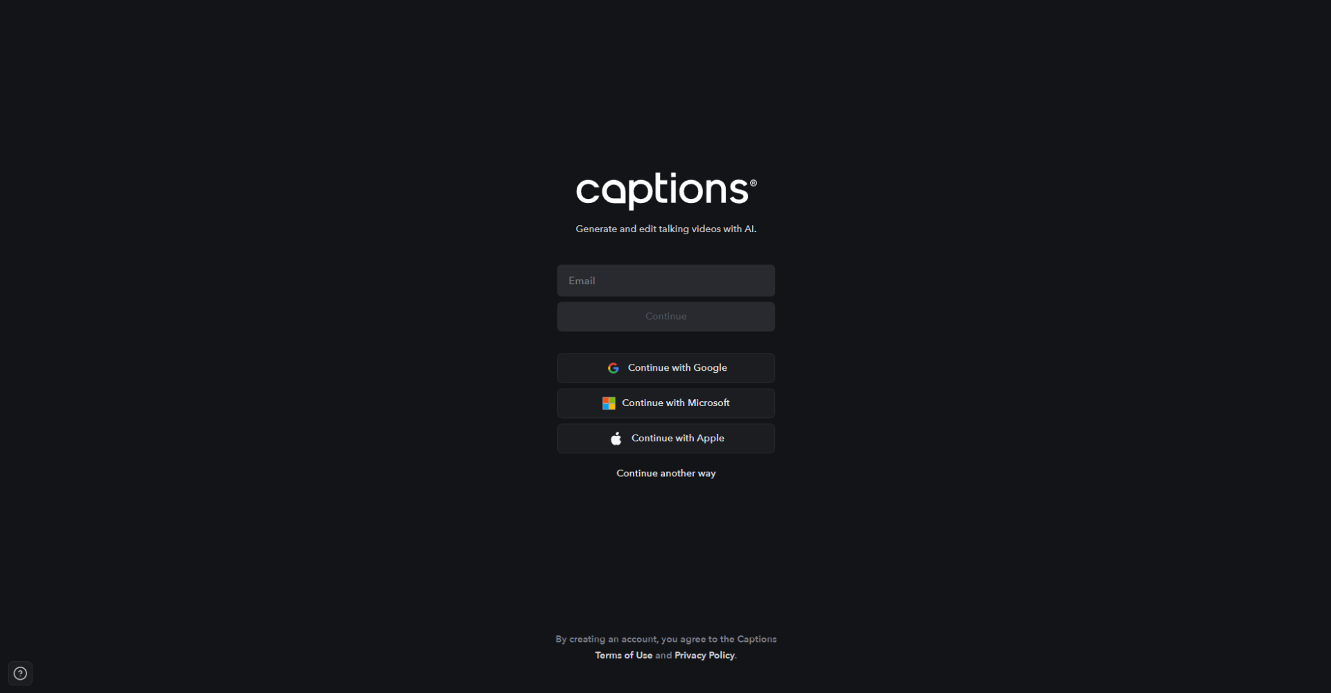 Captions注册登录页