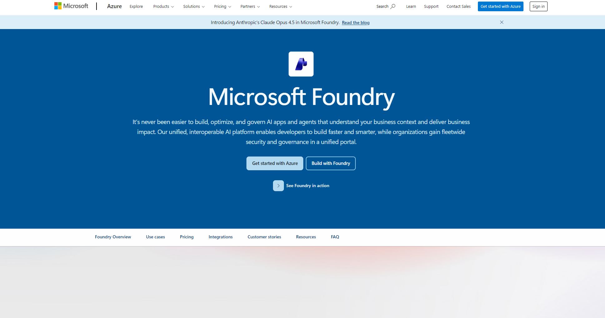 Microsoft Azure AI Studio页面
