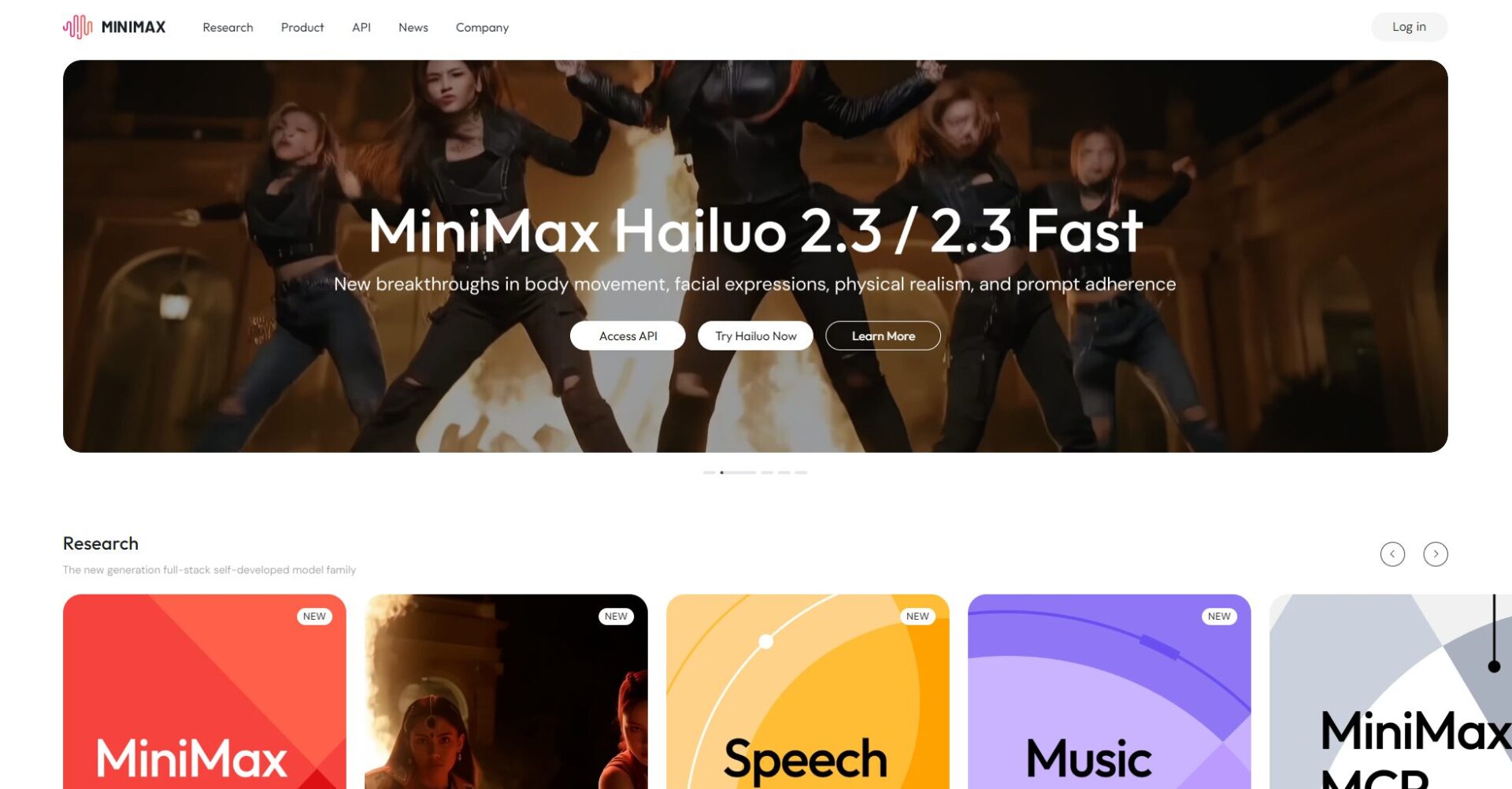 minimax hailuo ai 官网截图