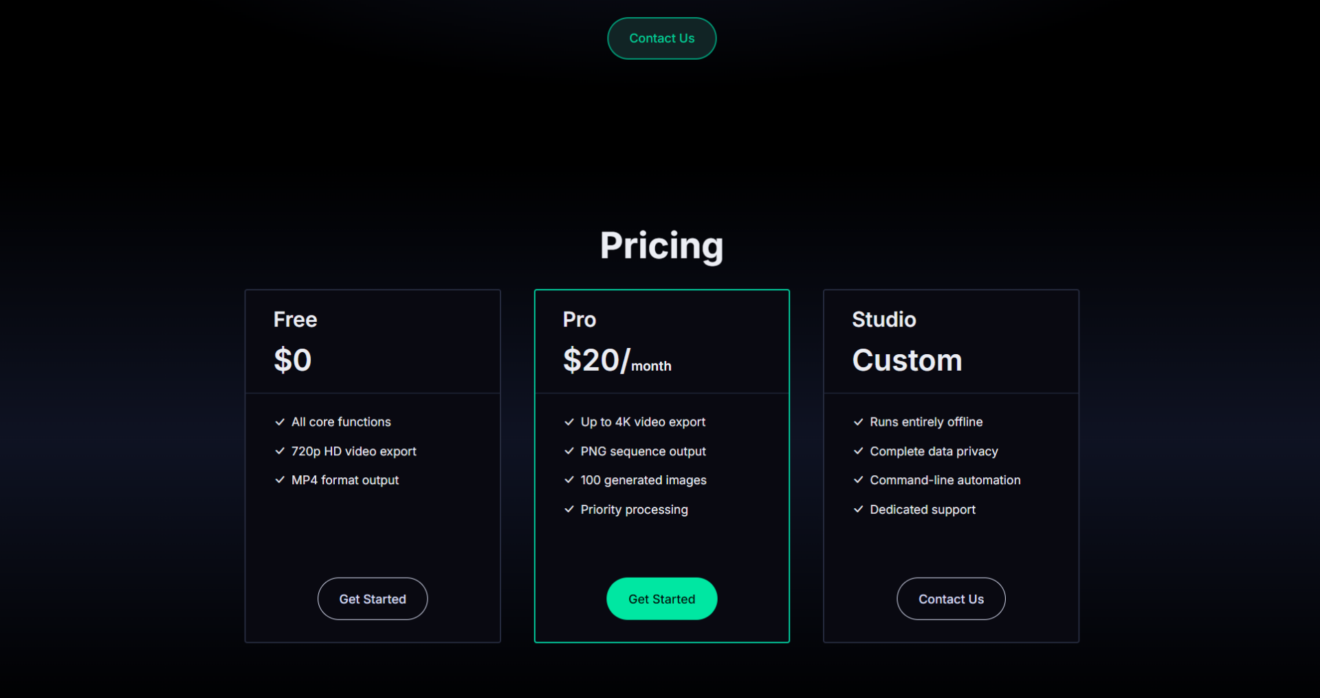 官方价格方案页