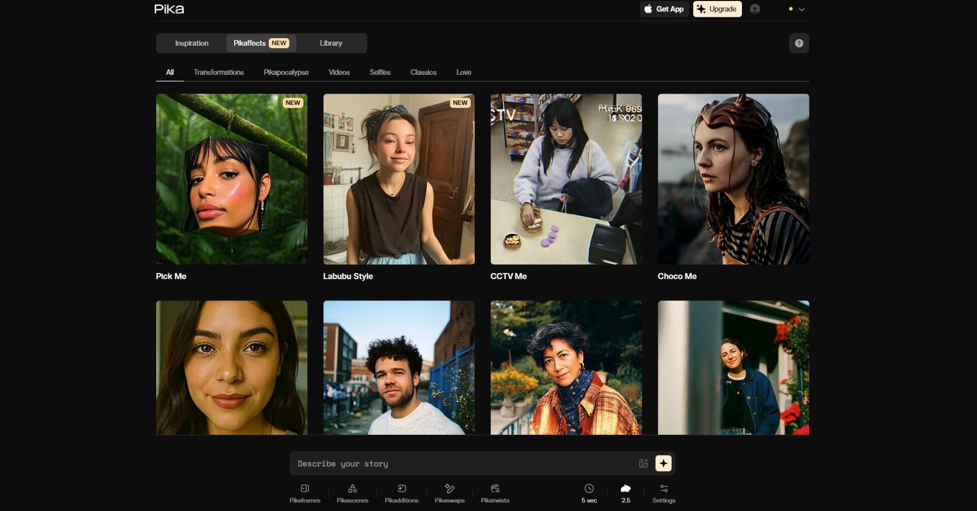 pika labs ai官网界面