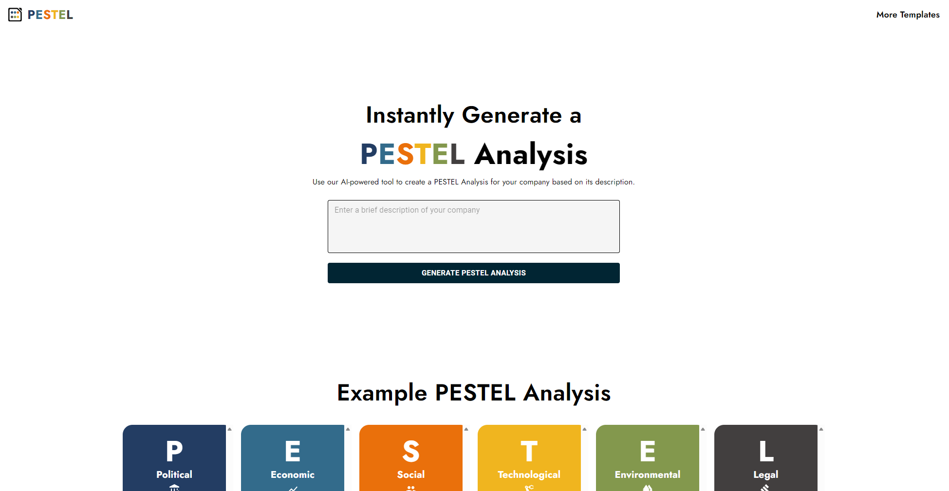 AI PESTEL Analysis Generator官网截图