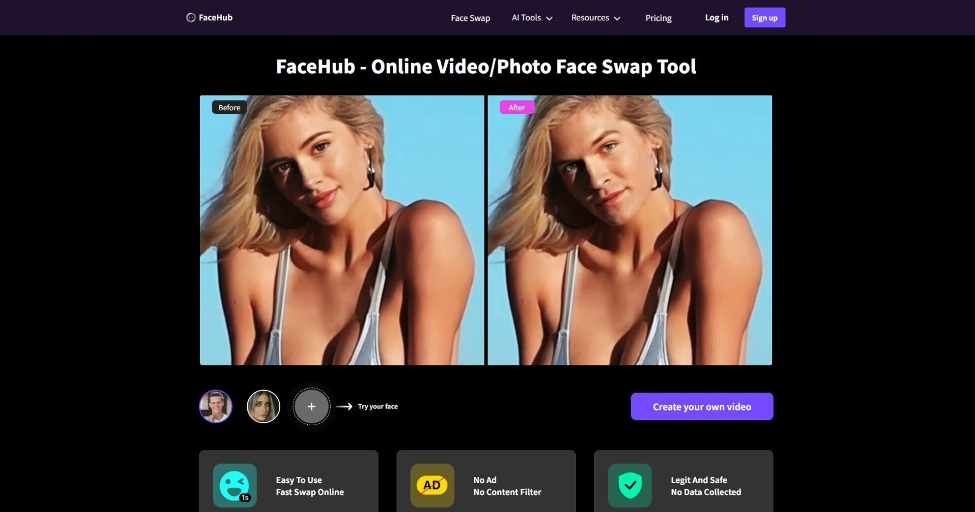 Facehub网页界面