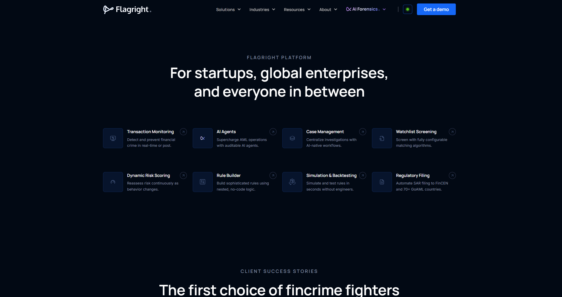 Flagright官网功能介绍